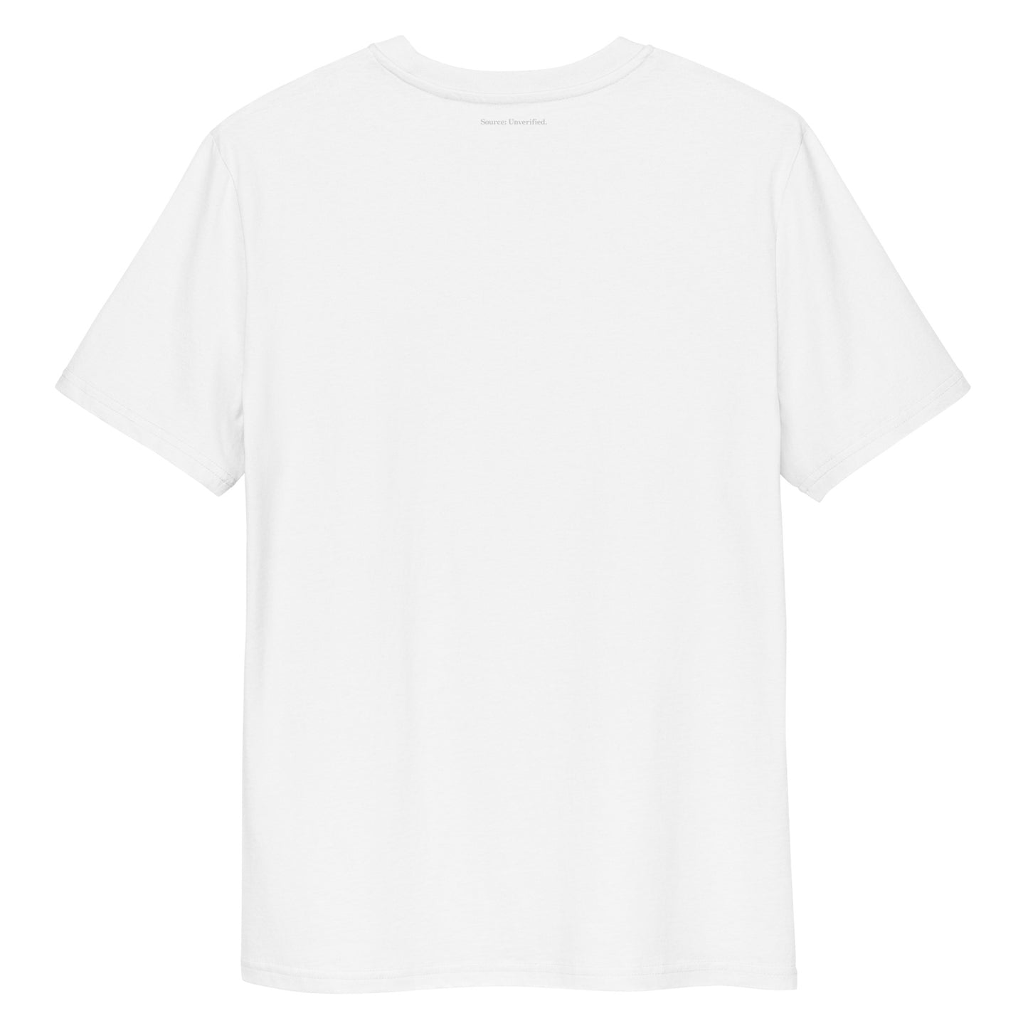Source: Unverified Tee in white, organic cotton, back view