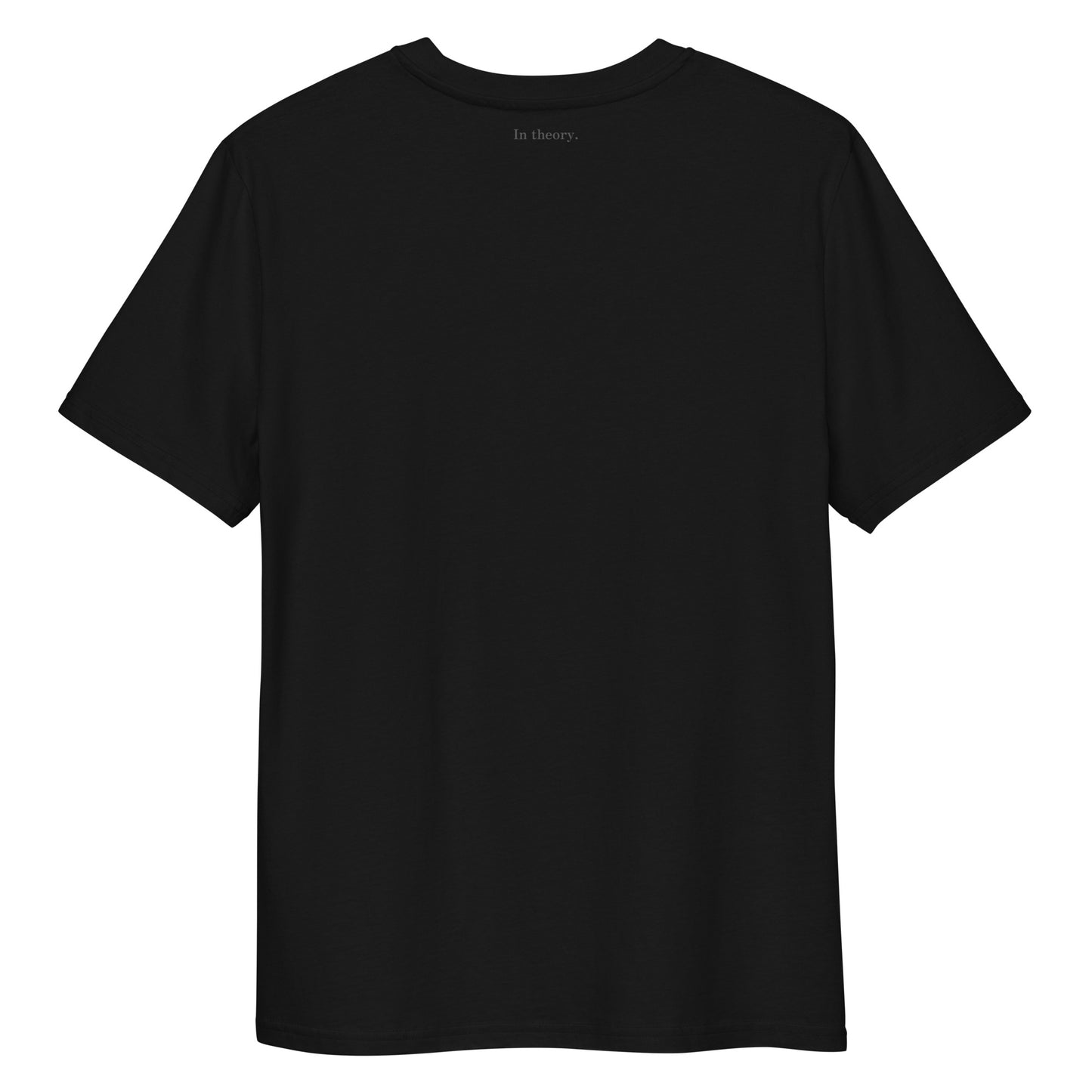 Modern Copyright Tee in black, organic cotton, back view