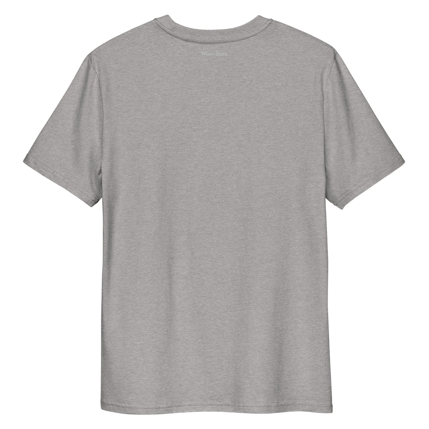 Woo-Hoo Tee in gray, organic cotton, back view