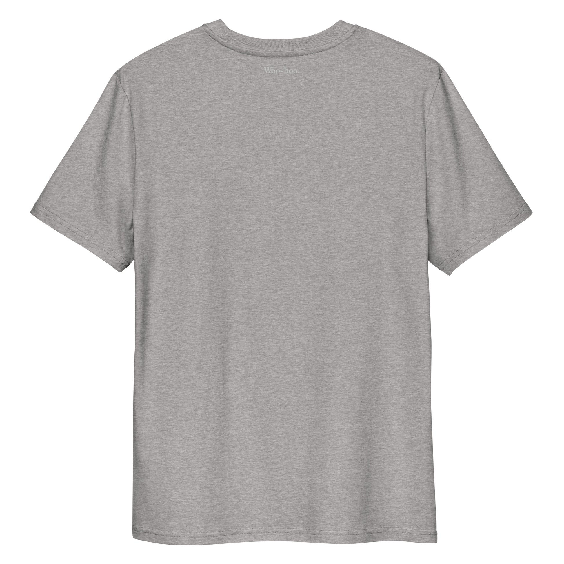 Woo-Hoo Tee in gray, organic cotton, back view